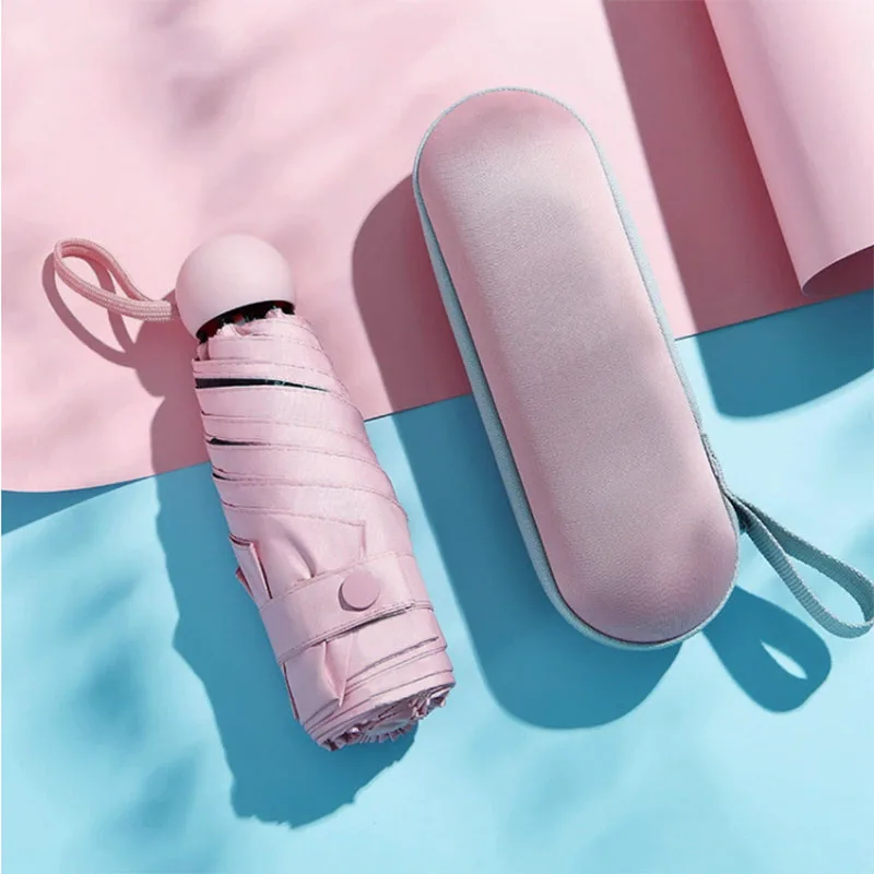 Prezzo Capsule Mini Ombrello Donna Uomo Ombrelli Da Pioggia Protezione Solare UV Pieghevole Antivento Cinque Ombrello