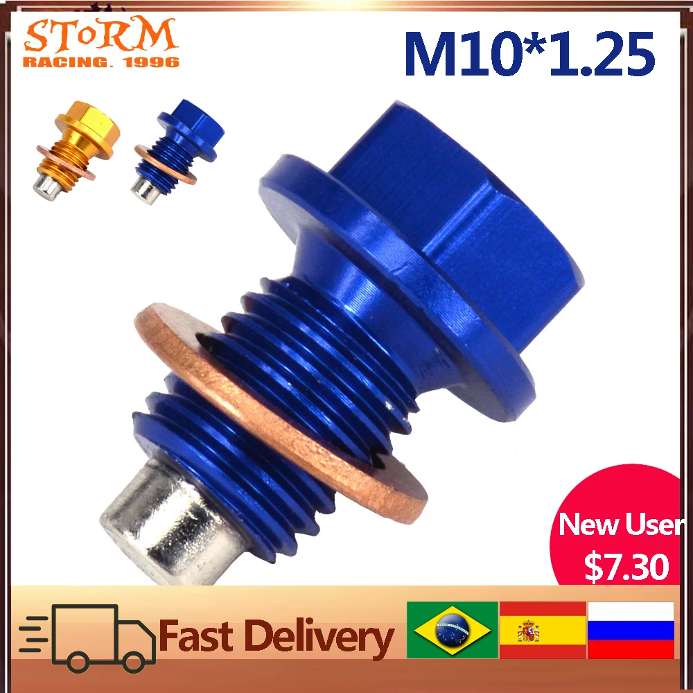M10*1.25 Aluminum Magnetic Frame Oil Drain Plug Bolt For YAMAHA YZ125 YZ250F YZF250 YZ450F YZF450 YZF YZ250FX WR250F WR450F