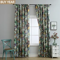 2022 new american curtains for living dining room bedroom retro printed curtains semi shading french window jacquard curtains