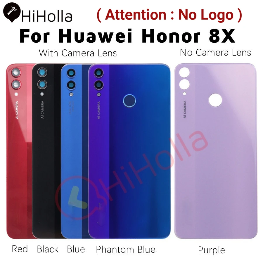 Крышка батарейного отсека для Huawei Honor 8X Задняя стеклянная панель задний корпус с