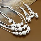 Комплект из колье и серёг, из серебра 925 пробы