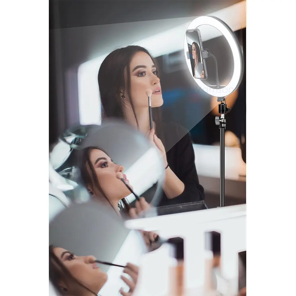 

Vamson 10" Selfie Ring Light Tripod Stand Light Live Stream/Makeup Video Photography Makeup Live Streaming VLS06D