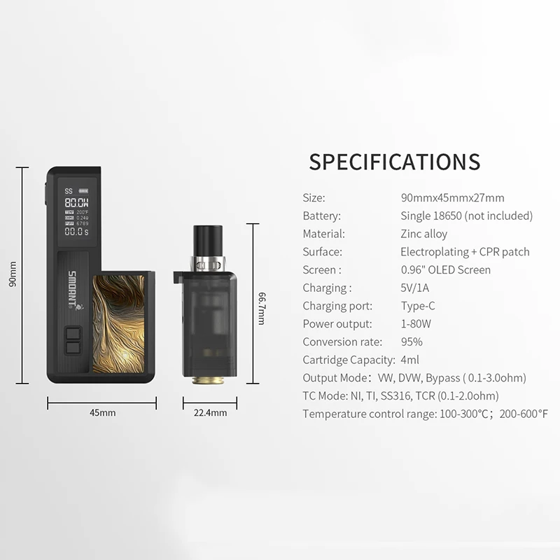 Оригинальный набор Smoant Knight 80 Вт 4 мл картридж 0 3 Ом сетчатая катушка и Двойная