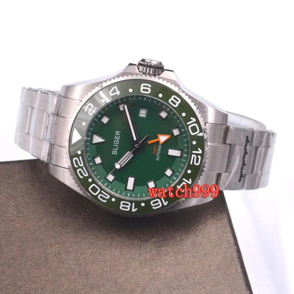 Мужские стерильные часы BLIGER автоматические светящиеся механические с