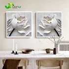 2 шт., настенные модульные 3d-картины цветок лотоса