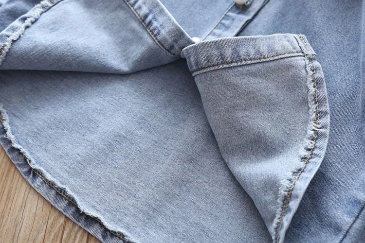 Детская одежда осень 2019 для маленьких девочек джинсовая рубашка + юбка комплект