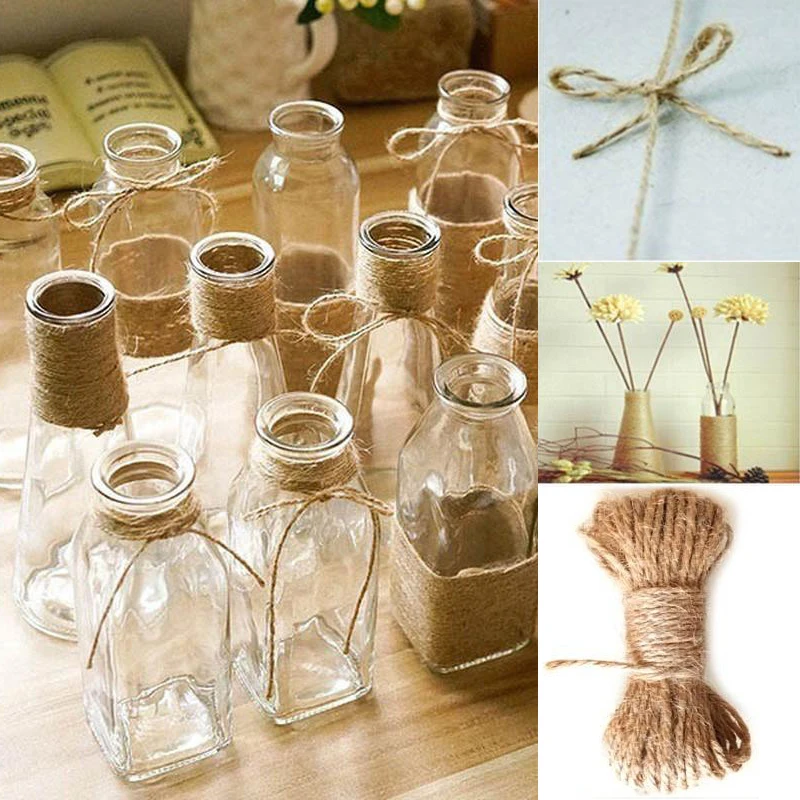 Шпагат из веревки натурального джута льна и ленты 10 м | Дом сад