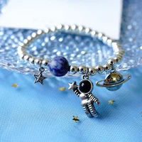 fashion cute cartoon star space astronaut adjustable beaded bracelets for women men earth beads bracelet couple friends gifts