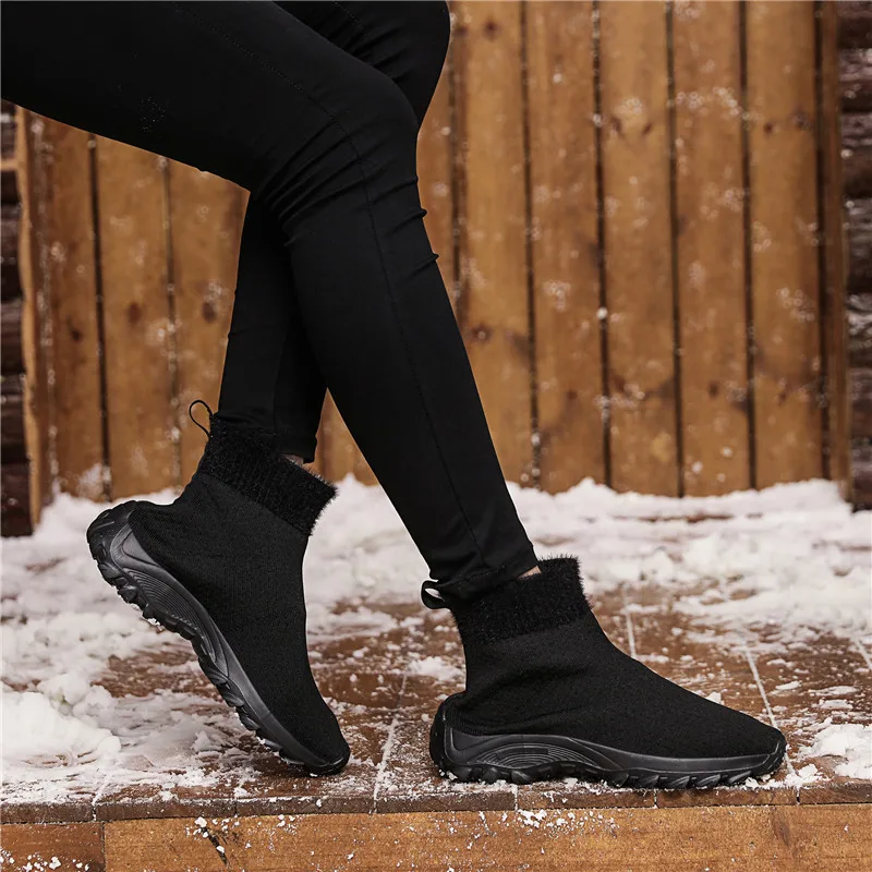 Женские кроссовки для бега зимние вязаные носки женская обувь светильник