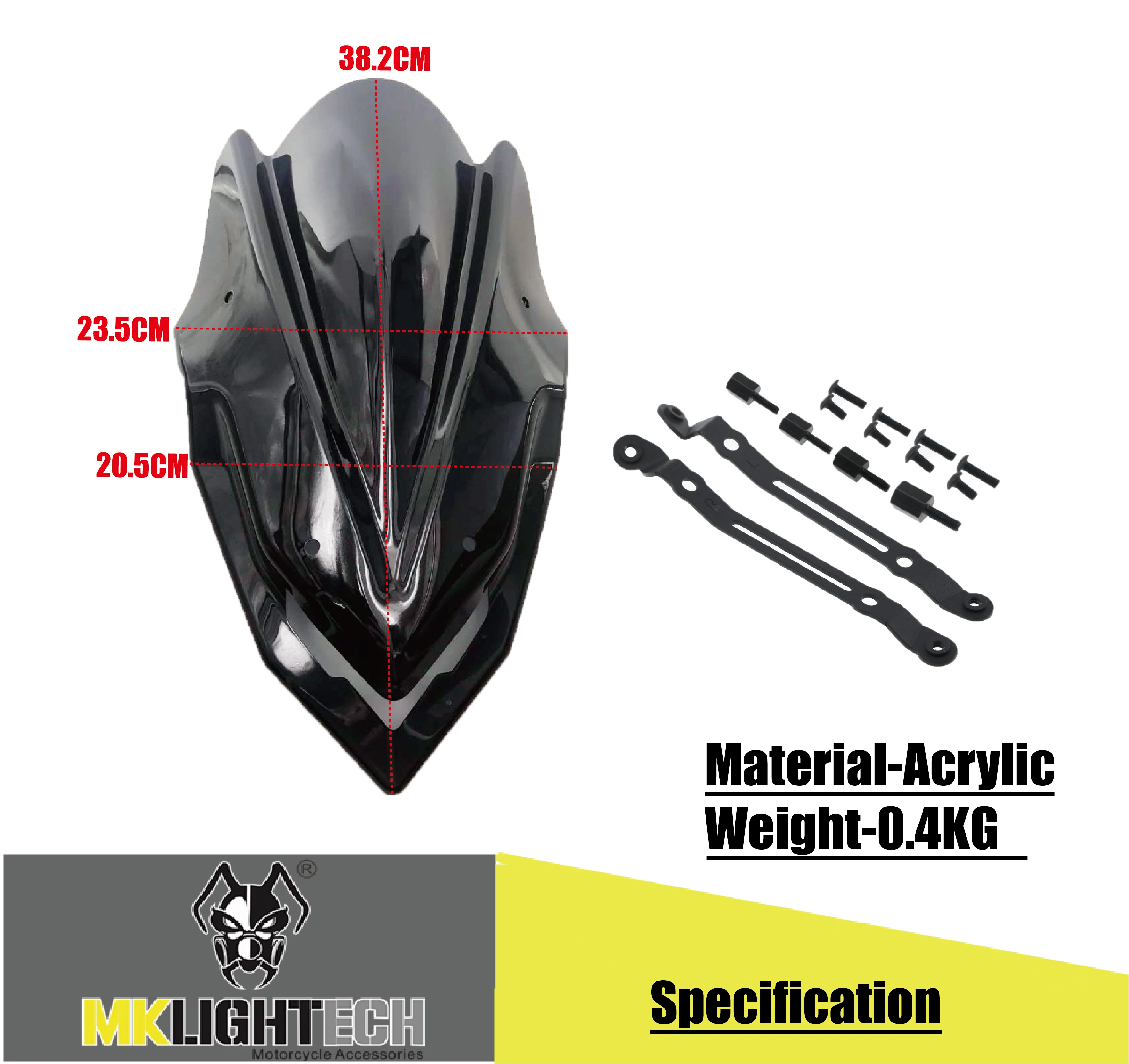 

MK LIGHTECH FOR KAWASAKI Z900 Z 900 Motorcycle Front Screen windshield Fairing windshield 2017-2019