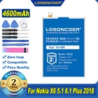 100% Оригинальный LOSONCOER 4600 мАч HE342 HE361 для Nokia X6 2018 6,1 Plus TA-1099 X5 TA-1109 5,1 Plus аккумулятор