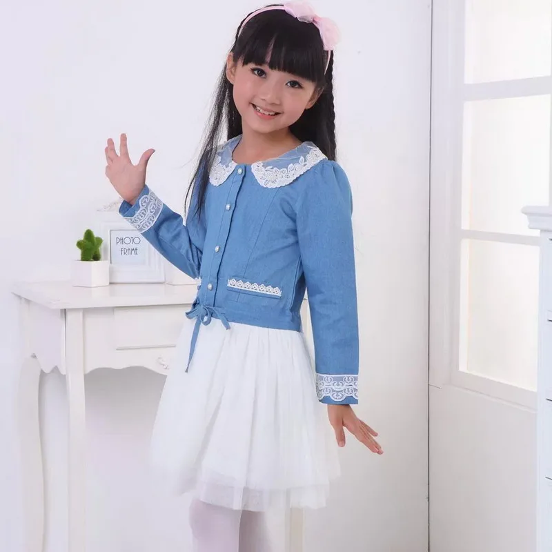 Вечернее платье с длинным рукавом для маленьких девочек От 3 до 6 лет голубое