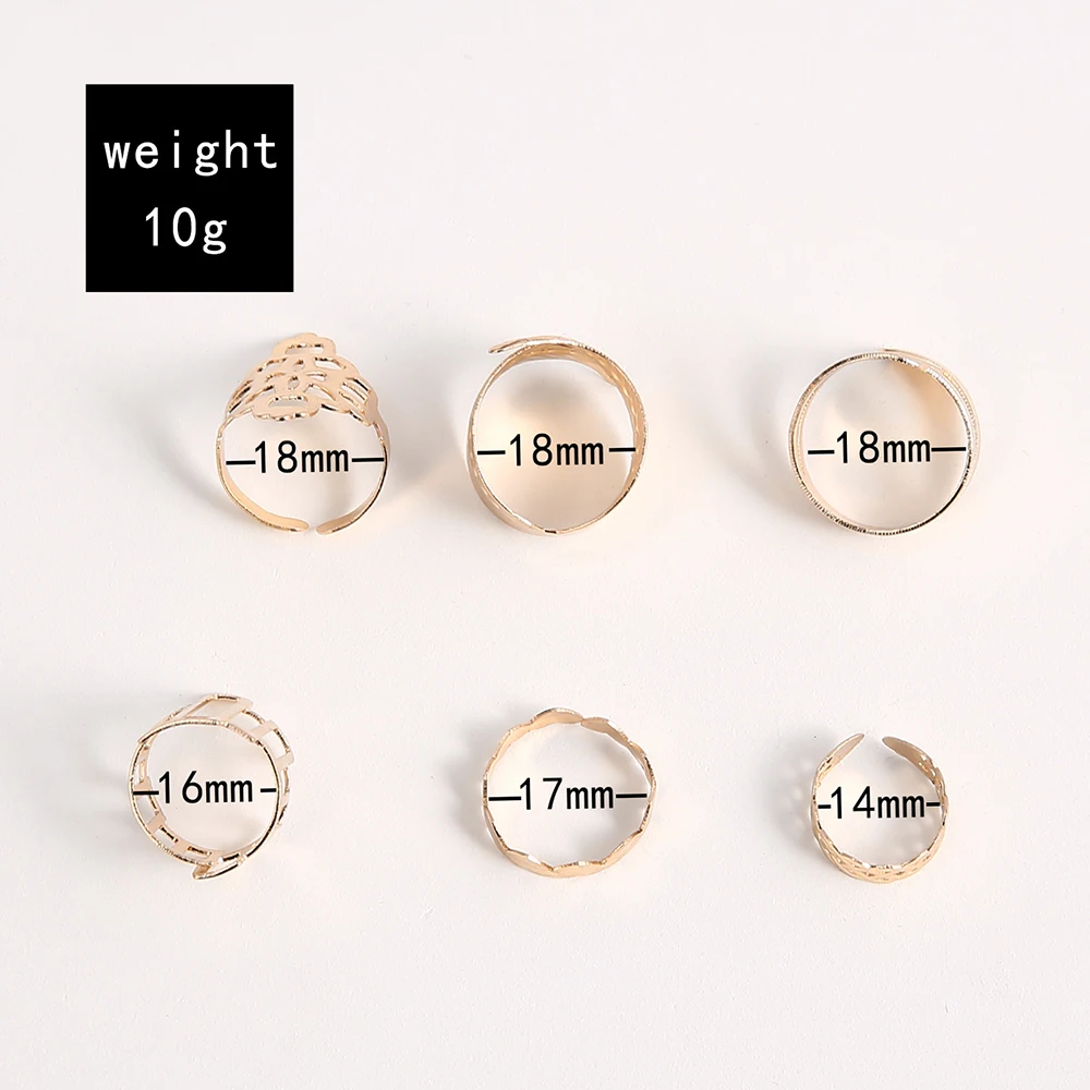 Modyle богемные Золотой Цвет металлические кольца комплект ювелирных изделий для