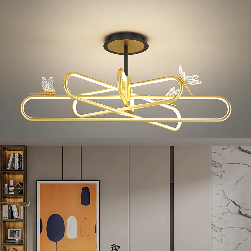 Koop Creatieve Persoonlijkheid Dragonfly Led Kroonluchter Moderne Woonkamer Slaapkamer Eetkamer Kledingwinkel Decoratieve Lampen En Lantaarns