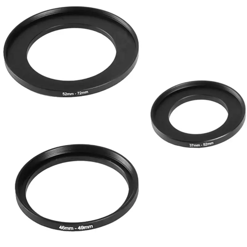 

37mm-52mm 37-52 mm 37 to 52 Step Up Lens Ring Adapter Filter Metal Black