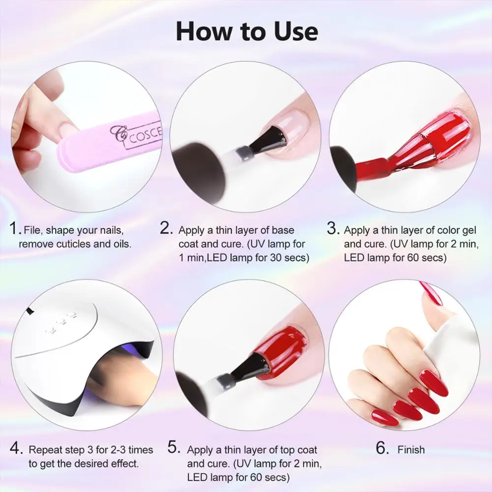 Термальный набор гель-лаков для ногтей лак COSCELIA меняющий цвет на температуру