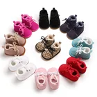 Зимние ботинки для новорожденных, теплые ботинки на меху для маленьких девочек и мальчиков, обувь на ремешках