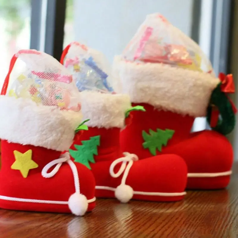 

Christmas Stocking Xmas Presents Bag Sack Candy Holder Multicoloured Hanging Sock