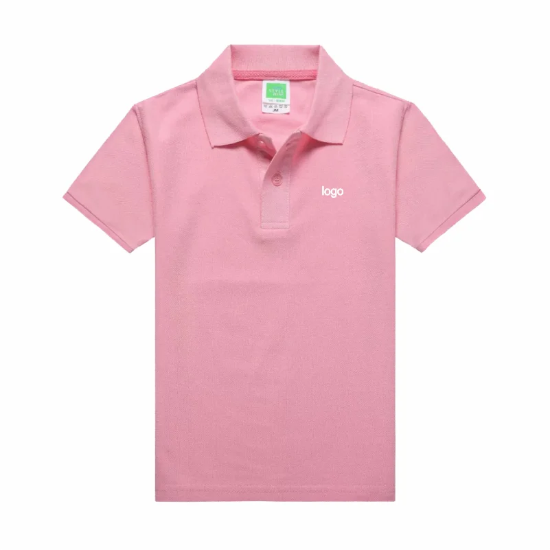 Летняя новинка Детская рубашка-поло модная Однотонная рубашка с отложным