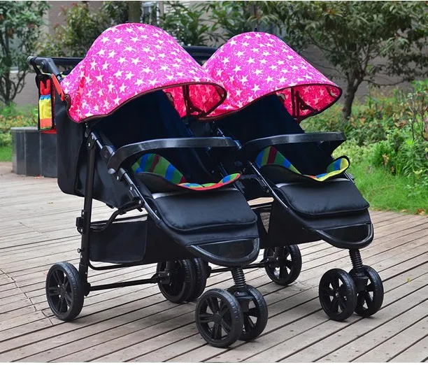 Free shippingRainbow Portable Folding Twins Baby Stroller Lightweight Pram Two Double Cart Buggy | Мать и ребенок