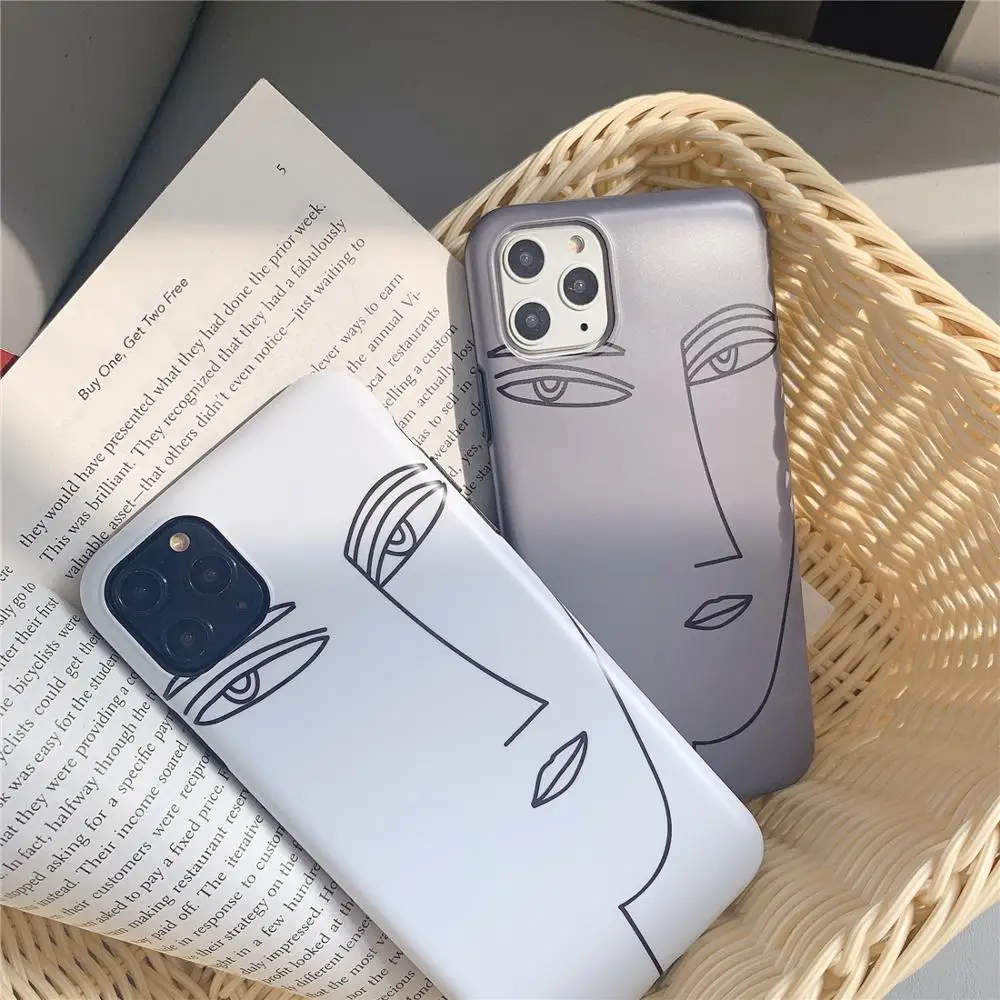 Простой художественный Рисунок линии лица белый чехол для телефона iPhone XS 11 Pro MAX XR