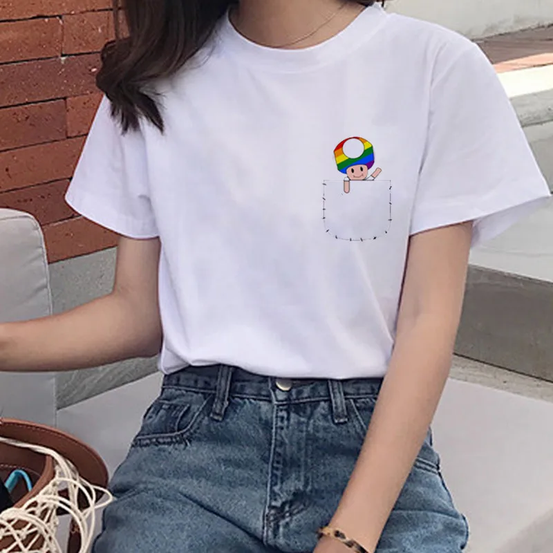 Футболка унисекс с радужной овечкой Классическая Повседневная рубашка принтом