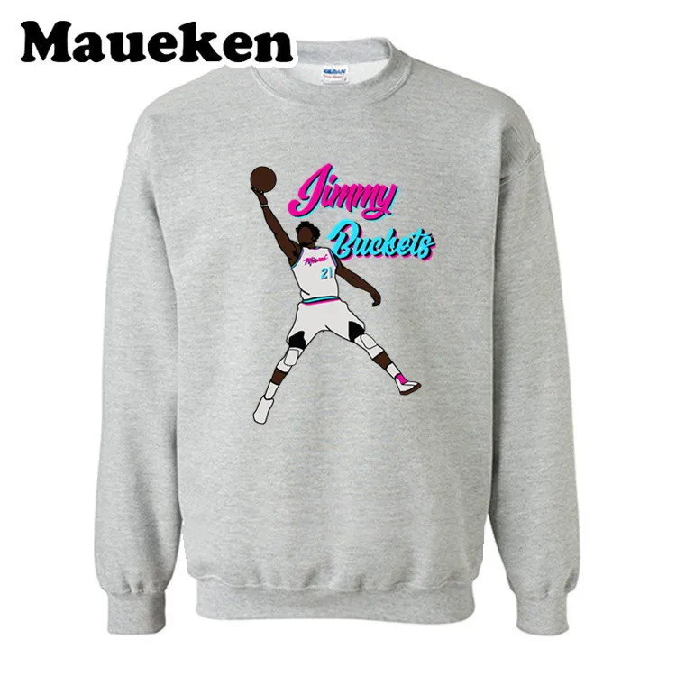 Мужские толстовки Jimmy Butler 21 Толстовки с капюшоном толстым круглым воротником