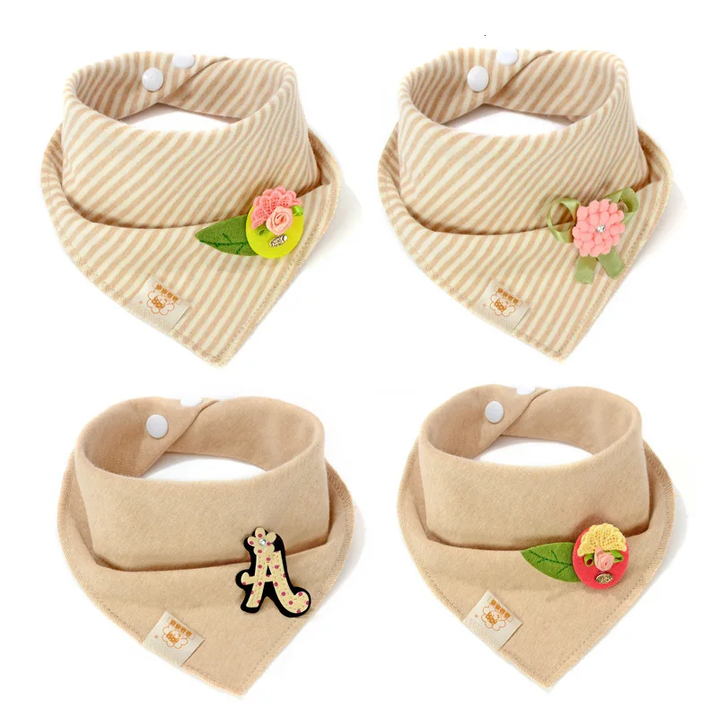 

Bib Scarf Baby Baberos Bandana Bibs Cute Stripe Pretty Waterproof Soft Triangle Cotton Flower Khaki Newborn Feeding Apron Towel