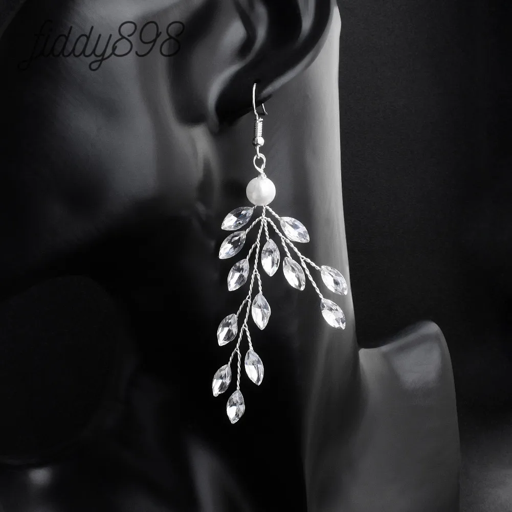 Простой стиль стразы висячие серьги модное ювелирное изделие для невесты женщин