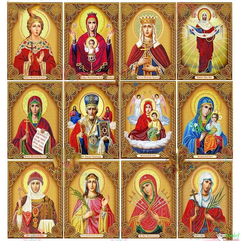 Полная квадратная алмазная живопись религиозные иконы Николая Алмазная мозаика