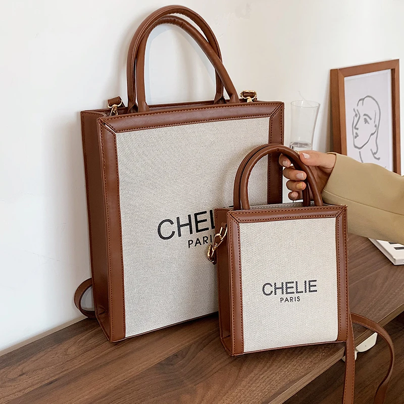 

2021 New Fashion Wild Net Celebrity Explosion Canvas Letter Printing Brand Luxury Women Single Shoulder CrossBody Tote Handbag