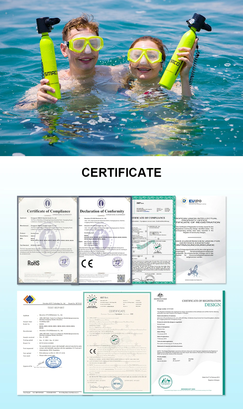 Smaco оборудование для танка для подводного плавания, мини баллон для подводного плавания, кислородный баллон для подводного плавания S300+ набор