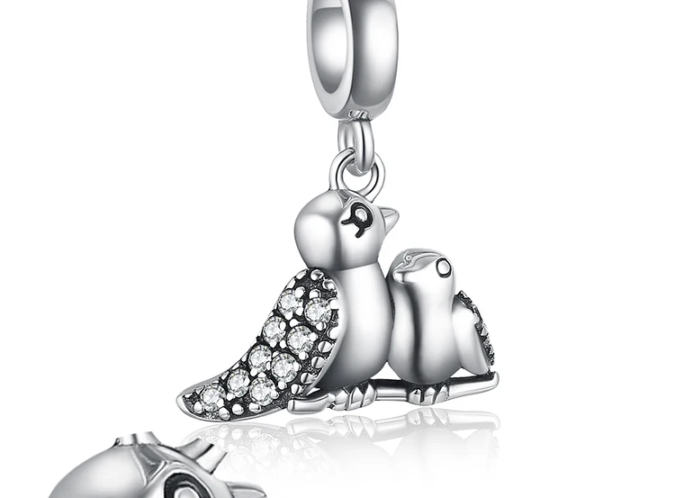 JewelryPalace 925 пробы серебро, кубического циркония природа элегантность птица ветка очарование бусы Новая горячая Распродажа для Для женщин