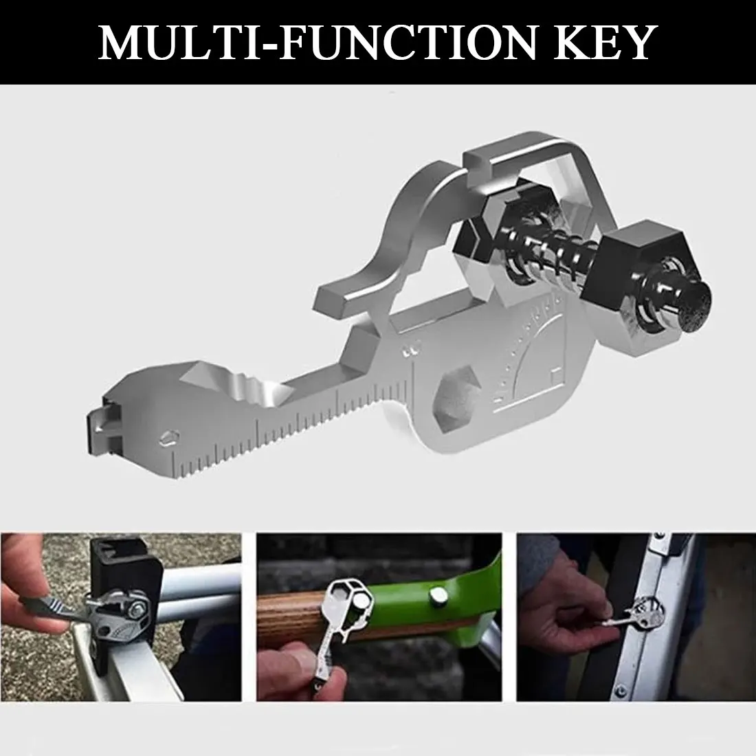 

2021 New Disruptive Multi-Tool Key For The Modern Featuring Over 16+Tools Stainless Steel Tool Key Outdoor Cycling Portable Tool