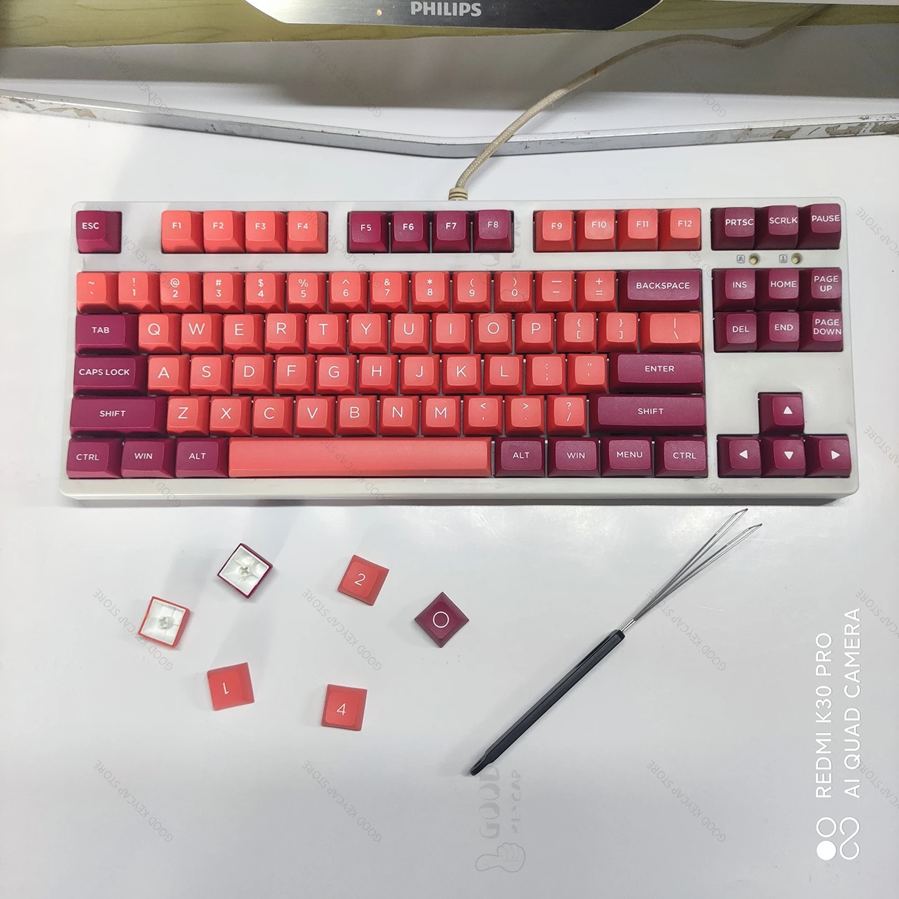 

WINMIX Keycaps 155 Key PBT Material OSA Height Lava Orange Caps For Mechanical Keyboard Two Color Injection Molding Process