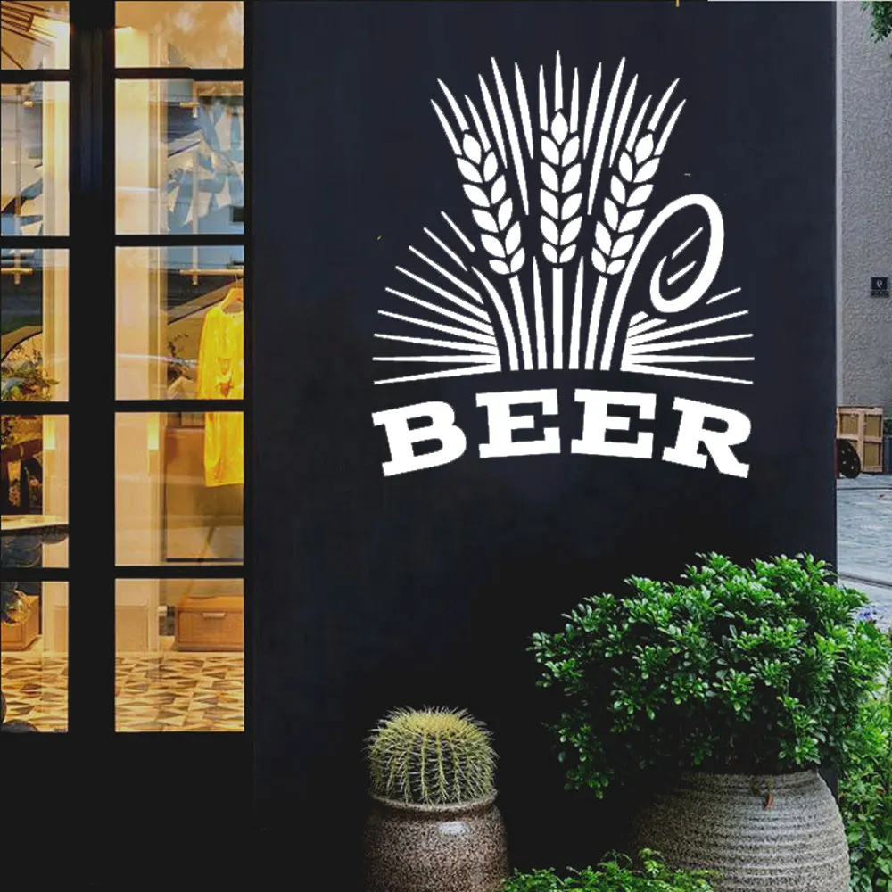 

Beer Sign Brewery Wall Stickers Vinyl Wall Decal Removable Wallpoof Interior Alcohol Drinking Pub Bar Decoration Mural CX193