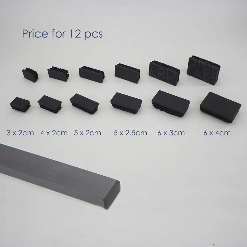 12x прямоугольная труба крышка пластиковая вставка трубка 6x3 см|pipe end cap|pipe capplastic pipe