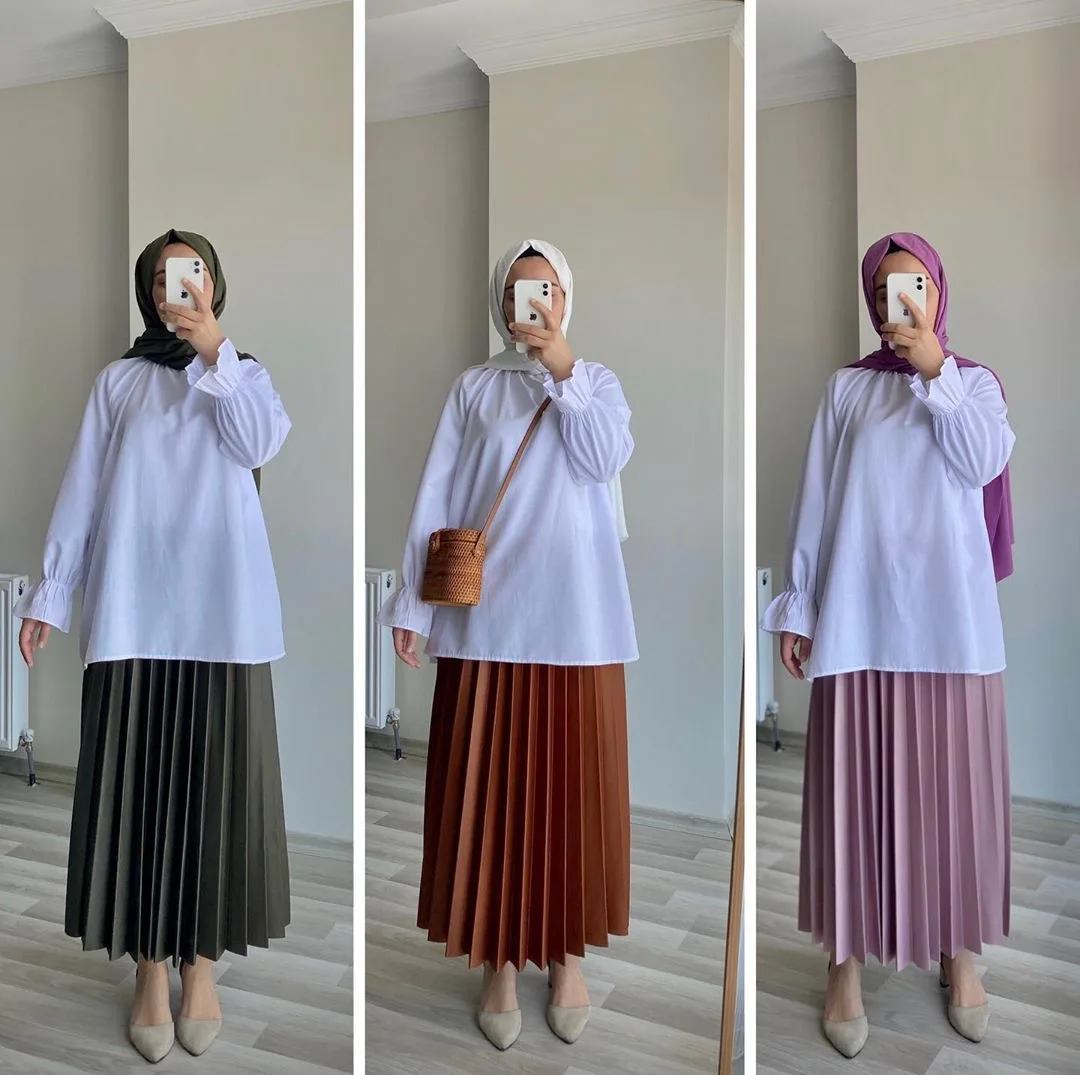 

Туника с длинными рукавами на пуговицах и кружевом, из полиэстера