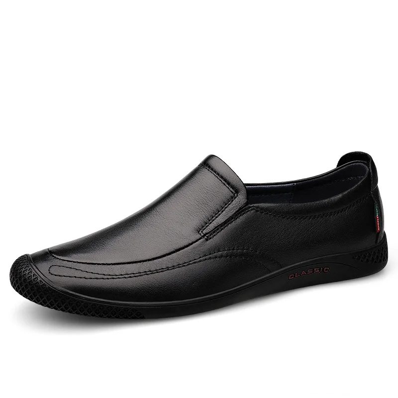 

Arrival New Men Genuine Leather Slip on Shoes Round Toe Loafers Shoes Size 37-46 Male Office Work Shoes Social Masculino
