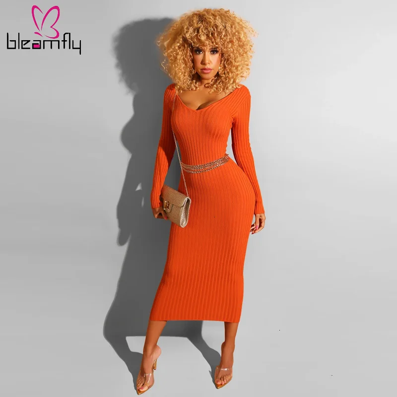 Сексуальное облегающее платье миди с глубоким v образным вырезом женская одежда