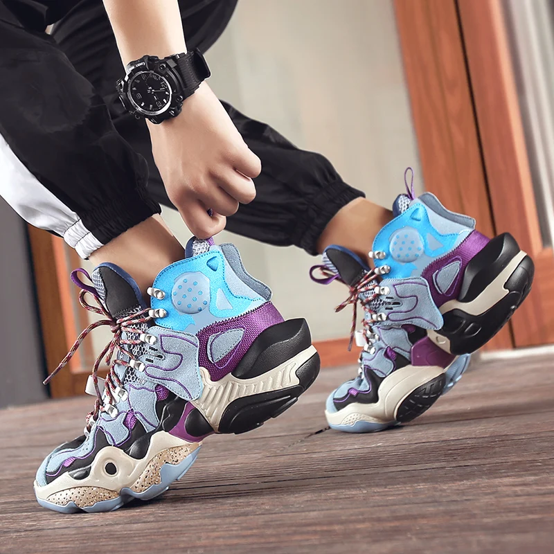

Autumn Winter New Original Designer Sneakers Men High Quality Chunky Shoes Male Colors High Top Sneakers For Men chaussure homme