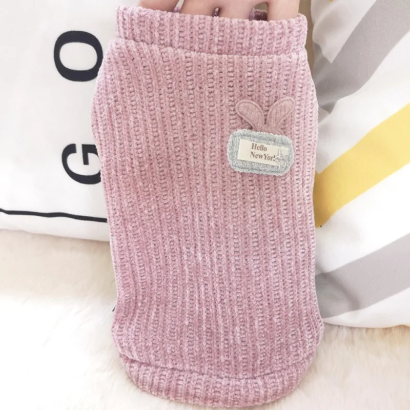 

Одежда для щенков, котят, Зимний вязаный хлопковый свитер с круглым вырезом, толстая и теплая хлопковая куртка для маленьких собак и кошек