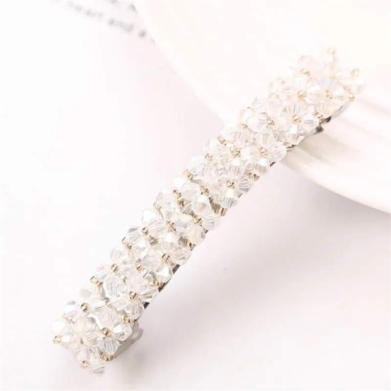 Белый 1 шт. Bling хрустальные шпильки для волос головные уборы для женщин девочек Стразы заколки невидимки для волос заколка Инструменты для укладки аксессуары 7 цветов - Цвет: Белый