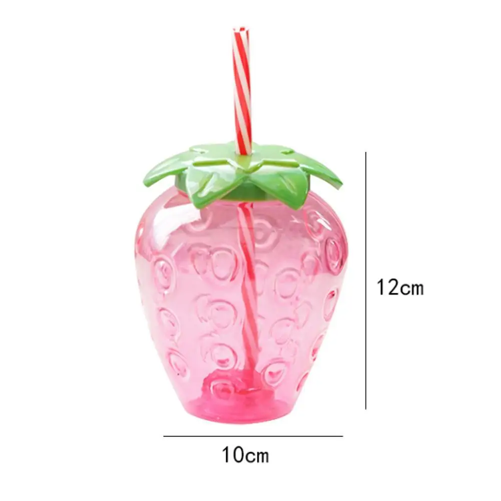 

Strawberry Transparent Plastic Water Bottles BPA Free Children Outdoor Juice Creative Water Cold Cup Water Bottle School Sp