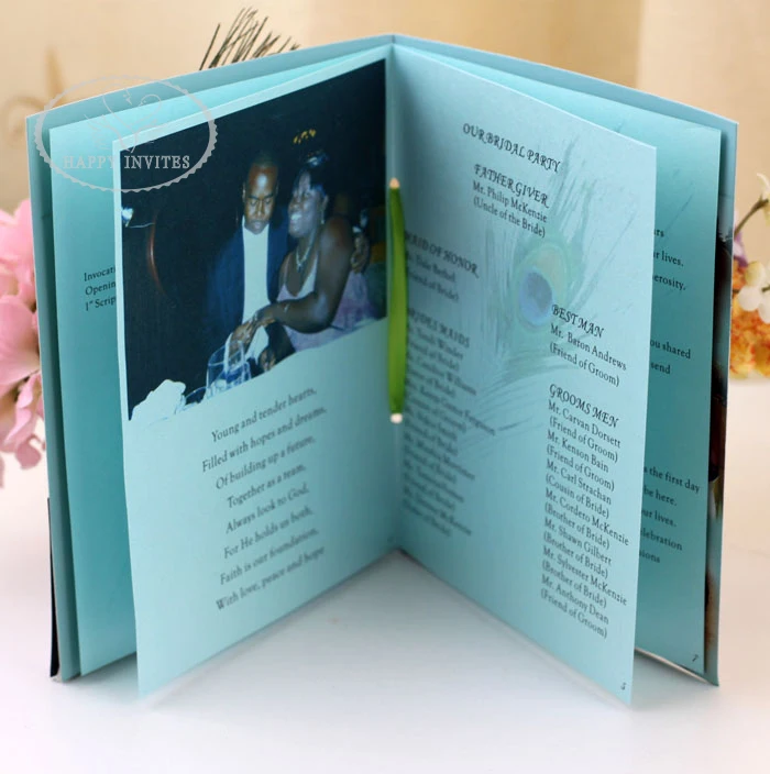 Бесплатная доставка HI9002 пользовательская Свадебная программа книга с