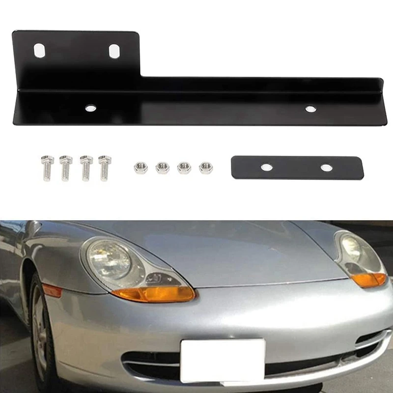 

Front Bumper Tow Hook License Plate Mount Bracket Holder Bolt Universal