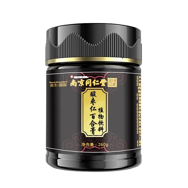 

Nanjing Tongrentang lvjinjiayuan Suanzaoren Baihe paste plant beverage 260g / box Suanzaoren powder pill, lily, Poria cocos,