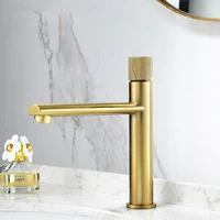 bathroom basin faucet brushed goldrose goldblack solid brass hot cold single handle deck mount sink mixer taps free shipping