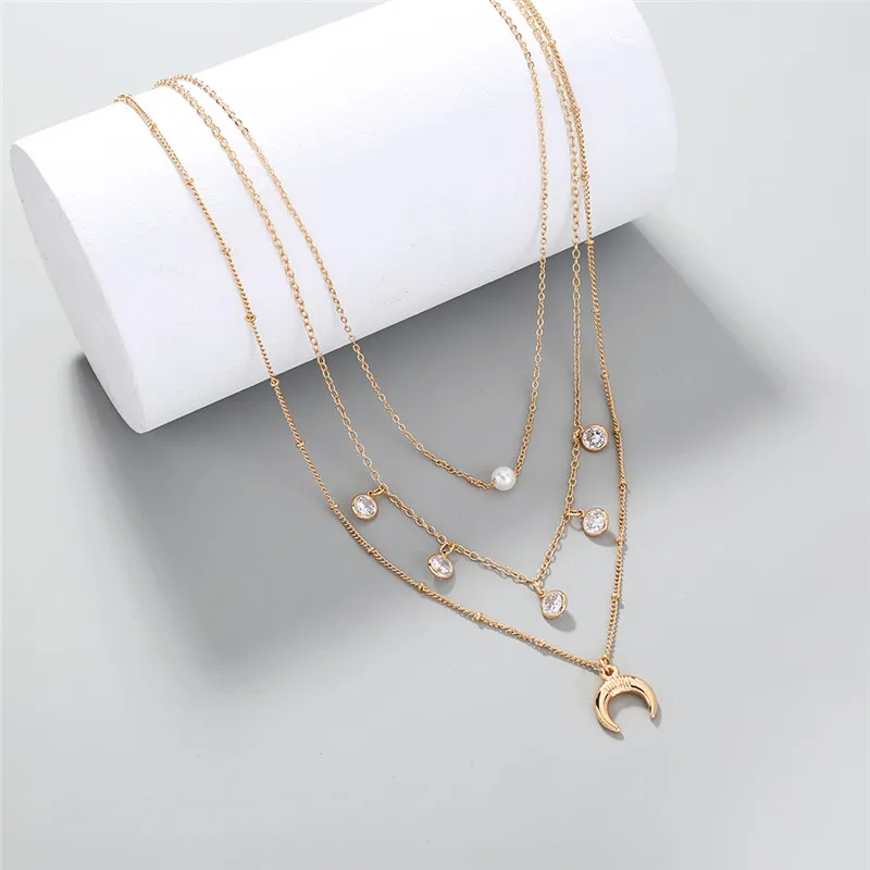 

SANSANGO полумесяц Рог многослойное круглое женское колье-чокер ожерелье с подвеской модные ювелирные изделия в стиле панк