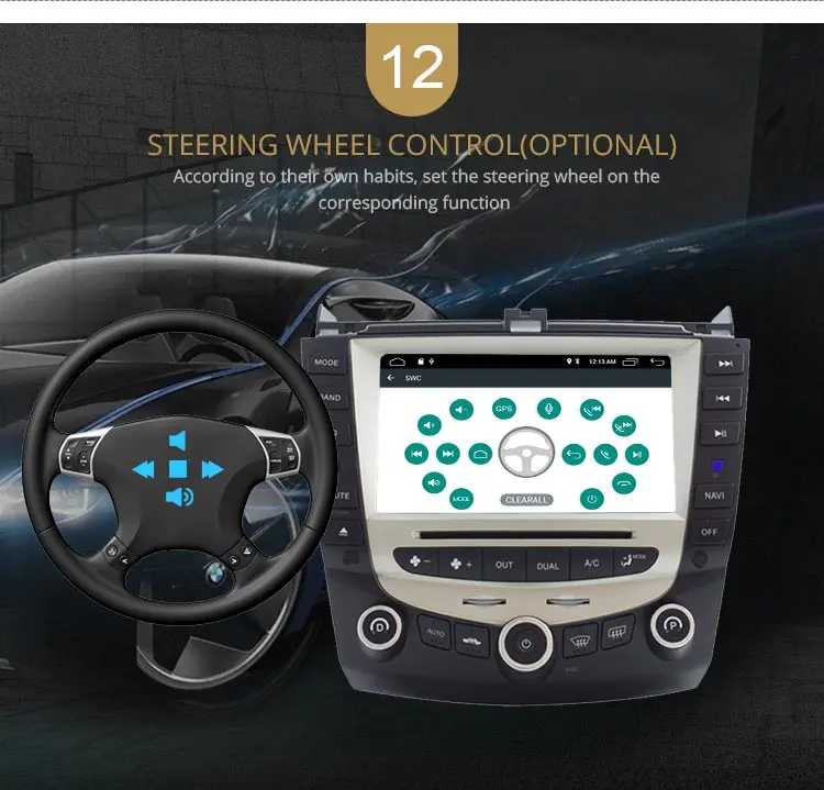 LJDA 7 дюймов 2 Дина fndroid 10 Автомобильный DVD плеер для Honda Accord 2003 2004 2005 2006 2007 Радио Аудио WI-FI Canbus gps навигации BT